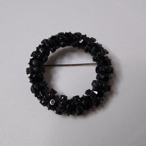 Vintage Black Circular Weiss Brooch